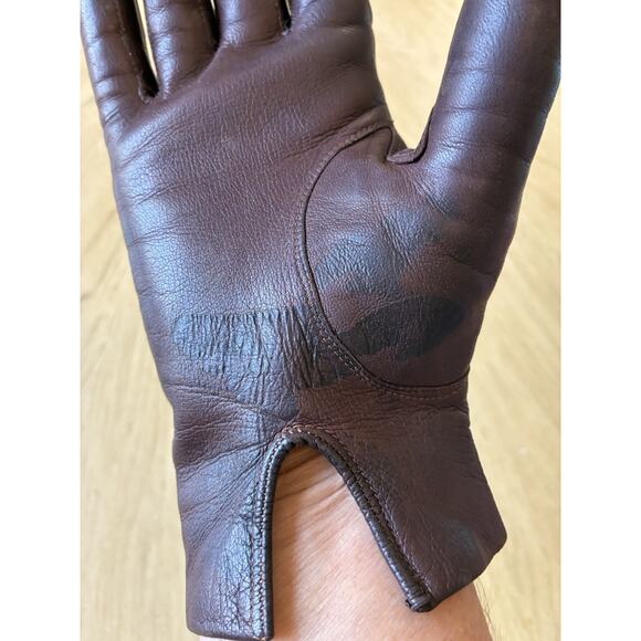 VTG Genuine Leather Gloves Rabbit Fur Lined Brown Women’s (m) Sz 7.5 ITALY - Picture 8 of 15